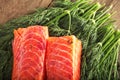 Gravlax on the greenery Royalty Free Stock Photo