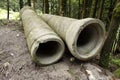 Two big pipes for canalization Royalty Free Stock Photo