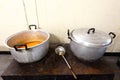 Two Big Pot for Kitchen Restaurant Industrial & Commercial Kitchen Royalty Free Stock Photo