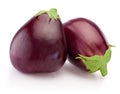 Two big ripe eggplants isolated on white background Royalty Free Stock Photo