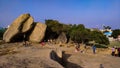 Two Big Rocks at Mahabalipuram , Tamil Nadu, South India