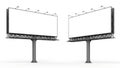 Two billboard structures isolated on white background Royalty Free Stock Photo