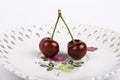 Two Bing Cherries Royalty Free Stock Photo