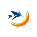 two bird fly logo icon Royalty Free Stock Photo