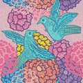 Two Birds Meet Seamless Pattern_eps Royalty Free Stock Photo