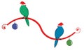 Two birds on a ribbon