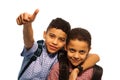 Two black boys after school Royalty Free Stock Photo