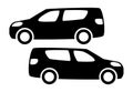 Two black car silhouettes on a white background Royalty Free Stock Photo