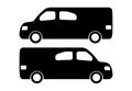 Two black car silhouettes on a white background Royalty Free Stock Photo