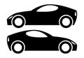 Two black car silhouettes on a white background Royalty Free Stock Photo