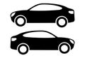 Two black car silhouettes on a white background Royalty Free Stock Photo