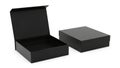 Two black cardboard boxes isolated on white background Royalty Free Stock Photo