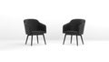 Two Black Chairs Opposite Each Other on a White Studio Background. Royalty Free Stock Photo