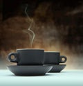 Two Black Coffee Cup Royalty Free Stock Photo