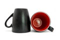 Two black cups isolated Royalty Free Stock Photo