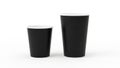 Two black cups isolated on white background Royalty Free Stock Photo