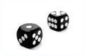 Two Black Dice Games isolated on a white background Royalty Free Stock Photo