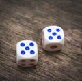 Two black dice number double five Royalty Free Stock Photo