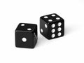 Two black dice on a white background Royalty Free Stock Photo