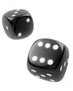 Two black dices on white background Royalty Free Stock Photo