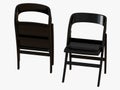 Two black folding chair 3d rendering on a white background