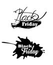 Two Black Friday hand made splash labels.