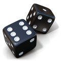 Two black game dices isolated Royalty Free Stock Photo