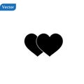 Two black Heart icon isolated sign symbol and flat style for app, web and digital design. Vector illustration. Royalty Free Stock Photo