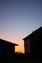 buildings against a colorful sky 2730 Royalty Free Stock Photo