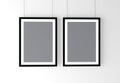Two Black Photo Frames Mockup. High resolution 3d render. Royalty Free Stock Photo