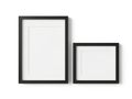 Two black picture frames isolated on white background Royalty Free Stock Photo