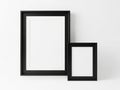 Two black picture frames isolated on white background Royalty Free Stock Photo