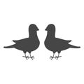 Two black pigeons icon or logo