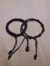 two black prayer beads bracelets Royalty Free Stock Photo