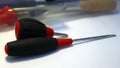 Two black and red screwdriver Royalty Free Stock Photo