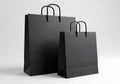 Two black shopping bags isolated on white background Royalty Free Stock Photo