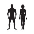 Two black silhouettes of male and female figures Royalty Free Stock Photo