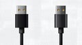 Two black usb a cables transferring data and charging Royalty Free Stock Photo