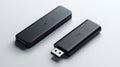 Two black USB devices on white background Royalty Free Stock Photo