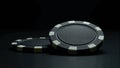 Two Black And White Casino Chips Royalty Free Stock Photo