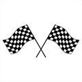 Two black and white checkered flags, often associated with racing, appear crossed against Royalty Free Stock Photo