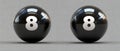 NUMBER 8 PRINTED ON TWO 3D BLACK AND WHITE SPHERES Royalty Free Stock Photo