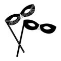 Two black and white masquerade masks Royalty Free Stock Photo