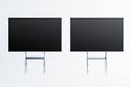 Two blackboards on easels in a modern interior room. 3D Rendering Royalty Free Stock Photo
