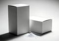 Two blank cardboard boxes of different sizes isolated on white background Royalty Free Stock Photo