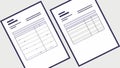 Two blank documents or invoices, representing business and paperwork, vector design Generative AI Royalty Free Stock Photo