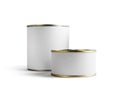 Blank tin cans Royalty Free Stock Photo