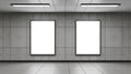 Two Blank Framed Posters in Modern Gray Corridor Royalty Free Stock Photo