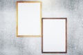 Two blank frames on concrete background Royalty Free Stock Photo