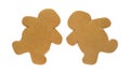 Two blank gingerbread men cookies